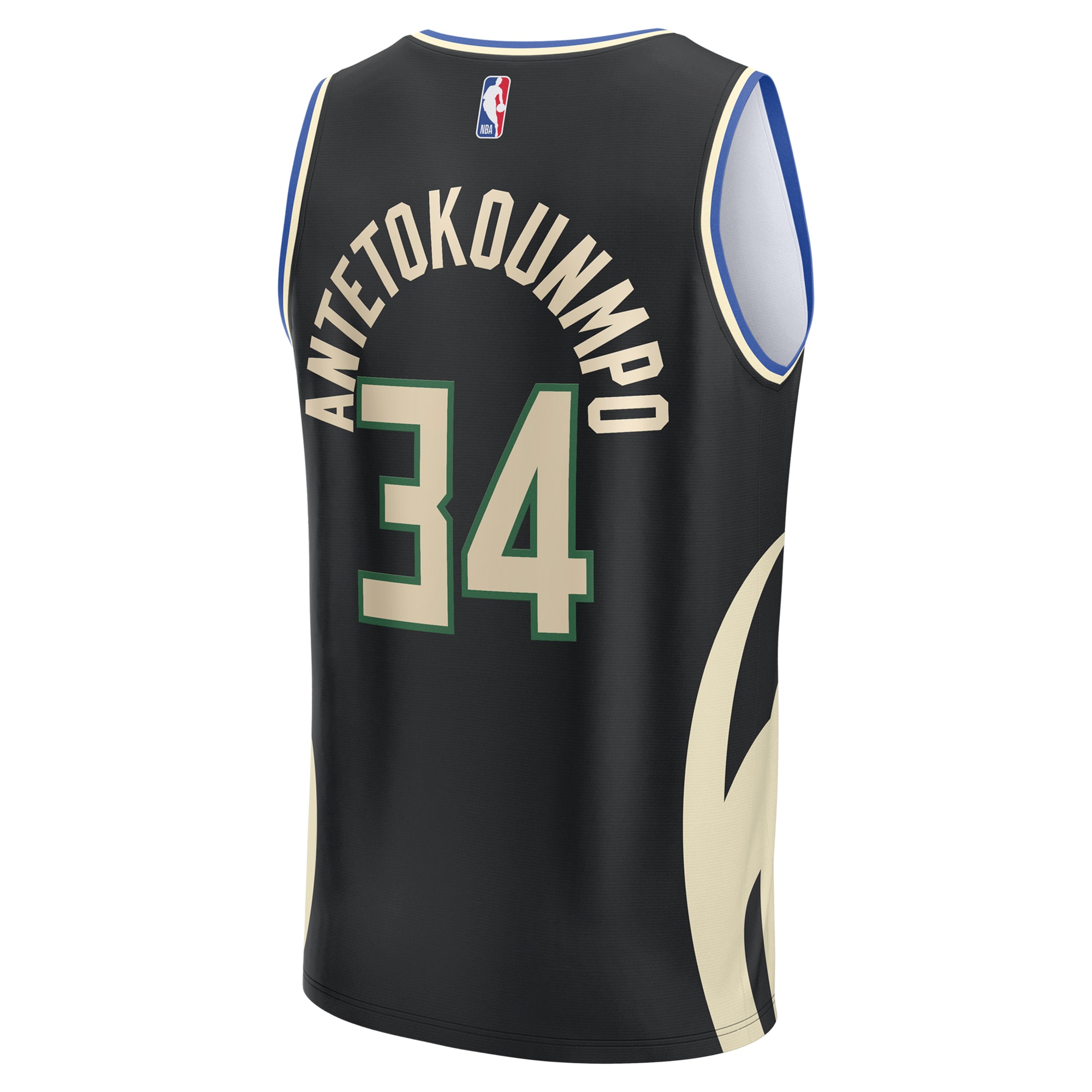 Giannis Antetokounmpo Milwaukee Bucks Fanatics Youth Fast Break Replica Player Jersey - Statement Edition - Black