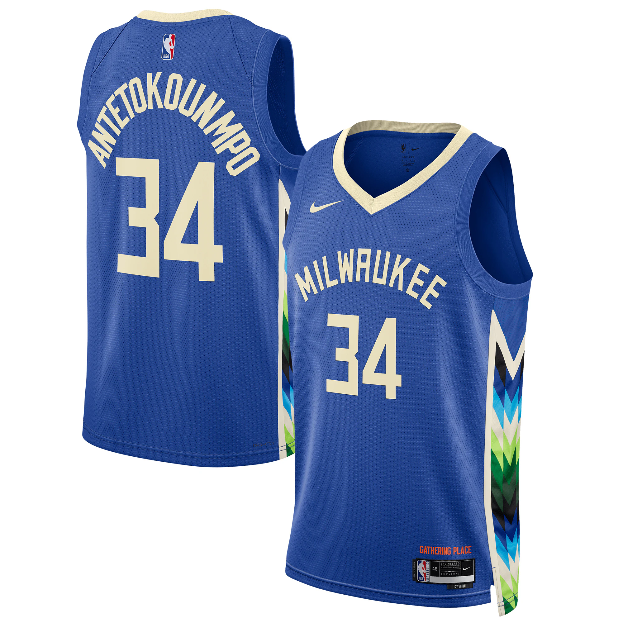 Nike Giannis City Edition Jersey - Outstanding 2022/23 Bucks #34 Swingman