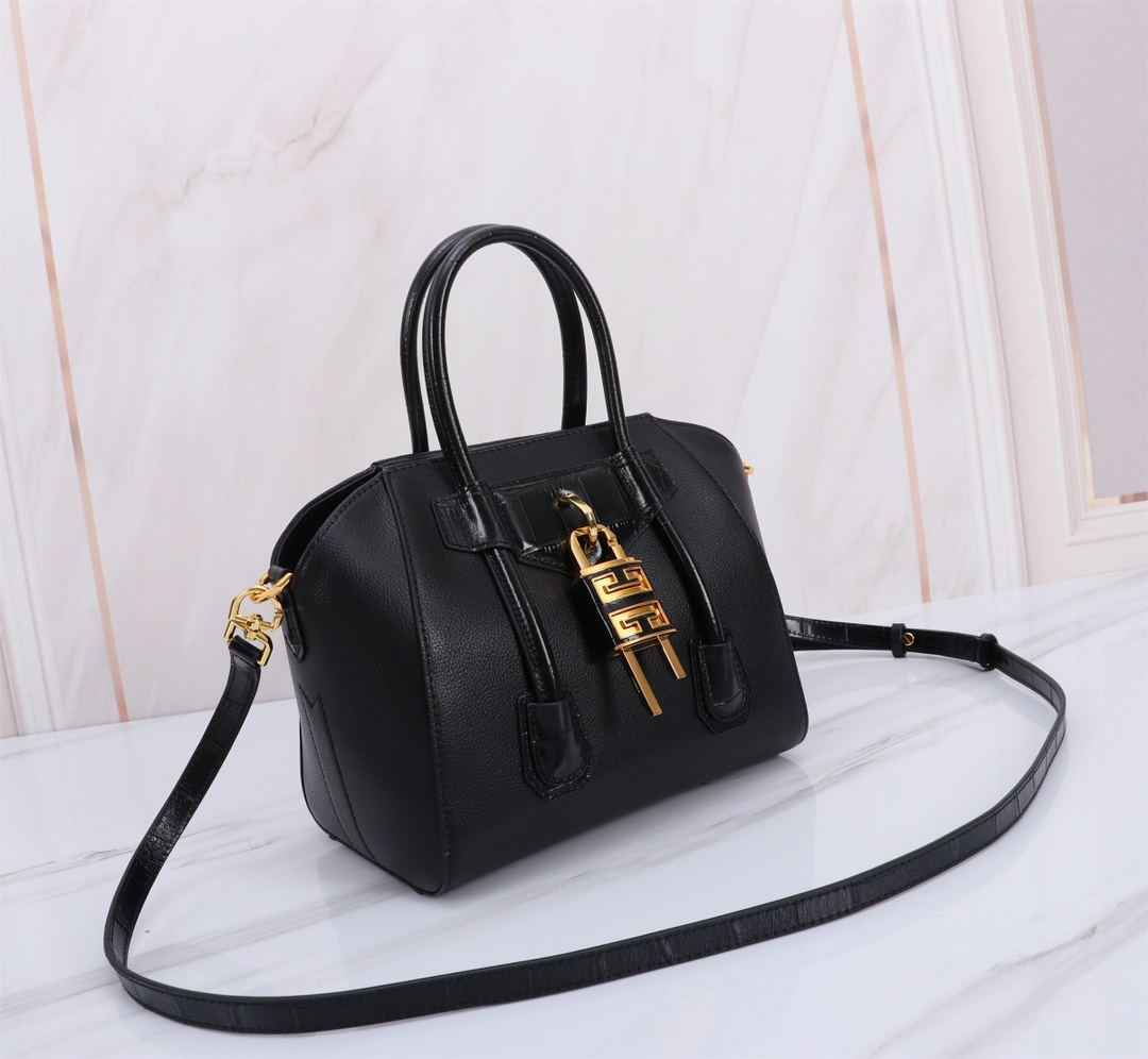 Givenchy Antigona Lock Shoulder Bag - Black Shoulder