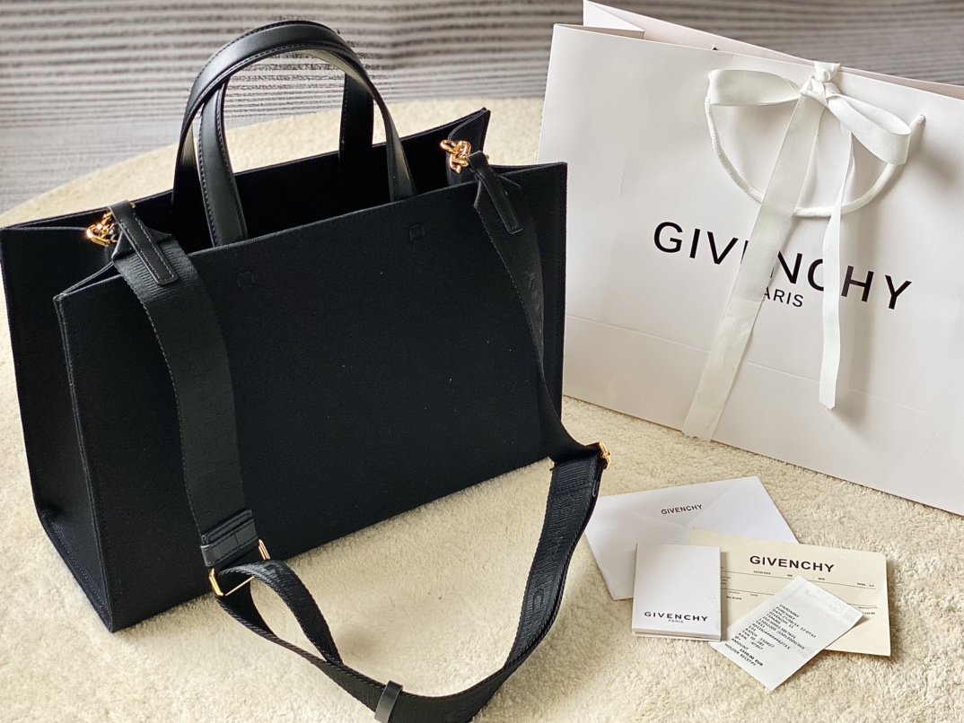 Givenchy Black Canvas Small G Shopping Tote Bag | eBay