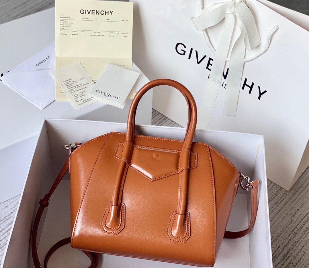 GIVENCHY Box Calfskin Mini Lock Antigona Shoulder Bag