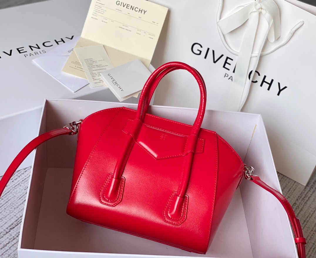 GIVENCHY Box Calfskin Mini Lock Antigona Shoulder Bag