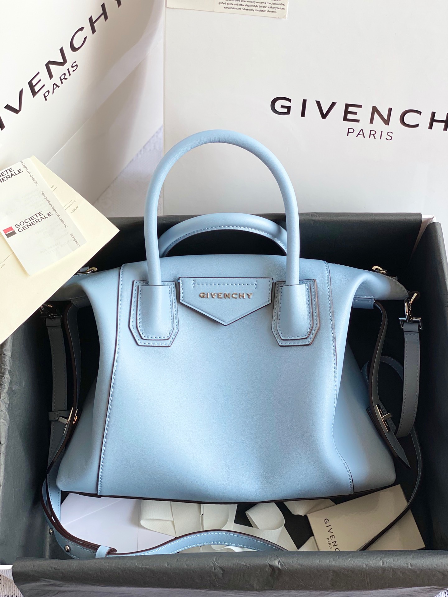 GIVENCHY Calfskin Small Soft Antigona Blue 1076980