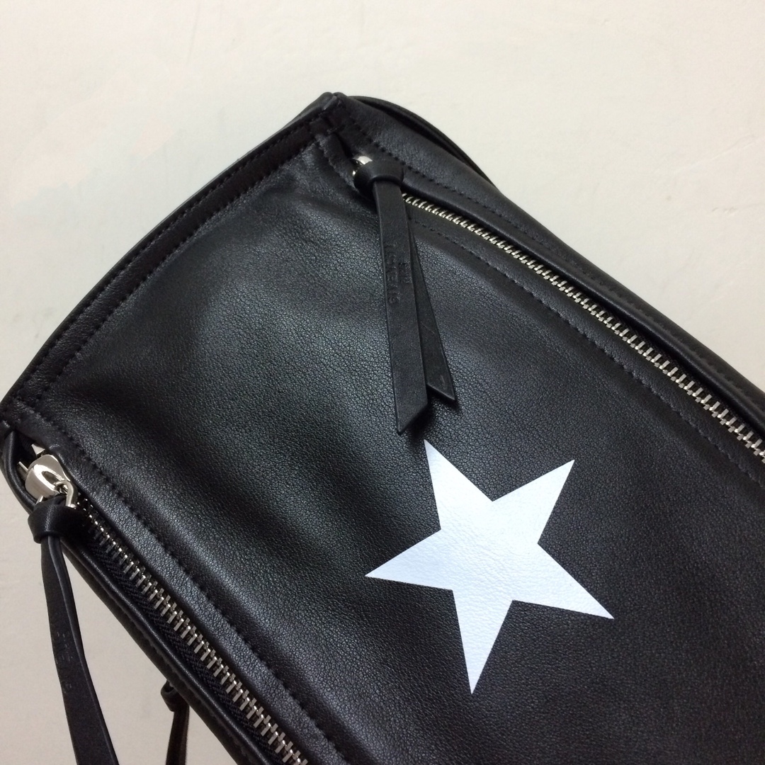 GIVENCHY Calfskin Star Pandora Wristlet Black 596182