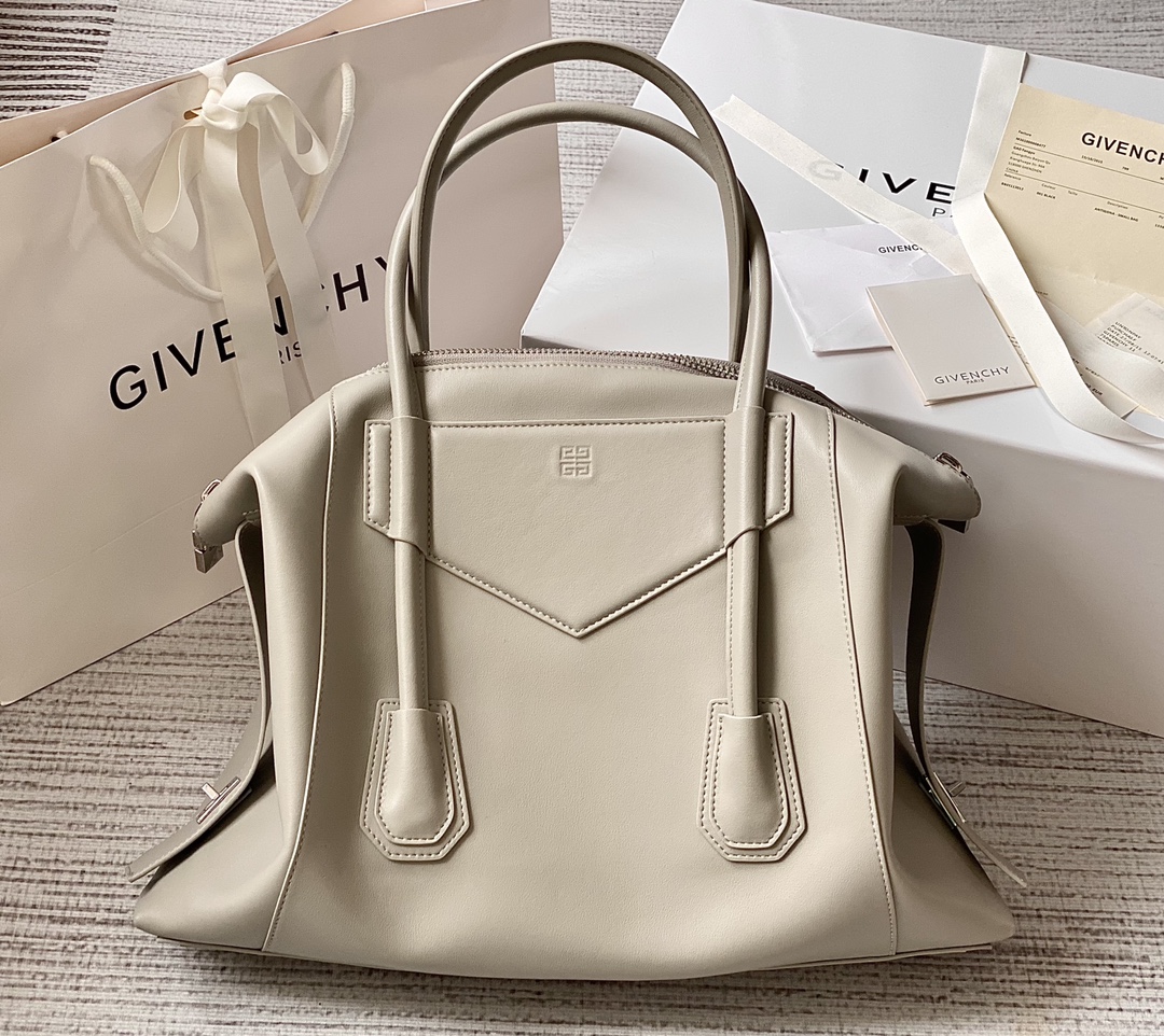 Givenchy Grey Leather Medium Soft Antigona Satchel