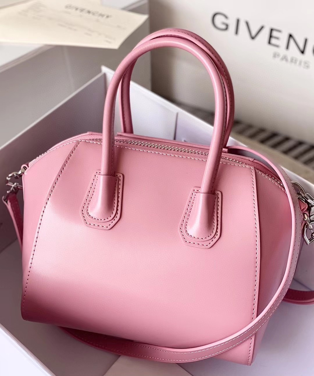 Givenchy Leather Top Handle Bag - Pink Handle Bags,
