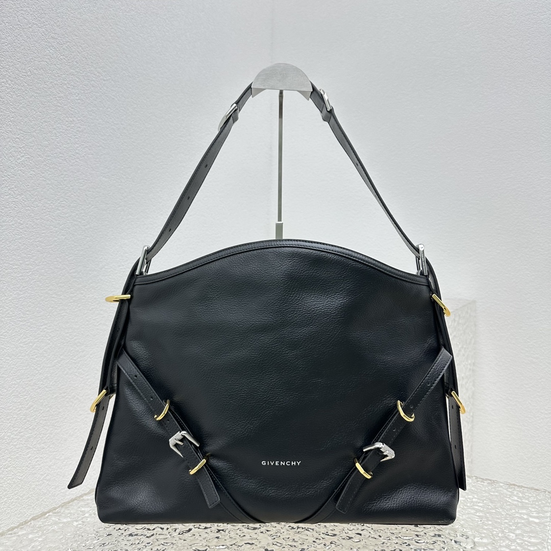 Givenchy Medium Voyou Bag Black in Calfskin Leather with