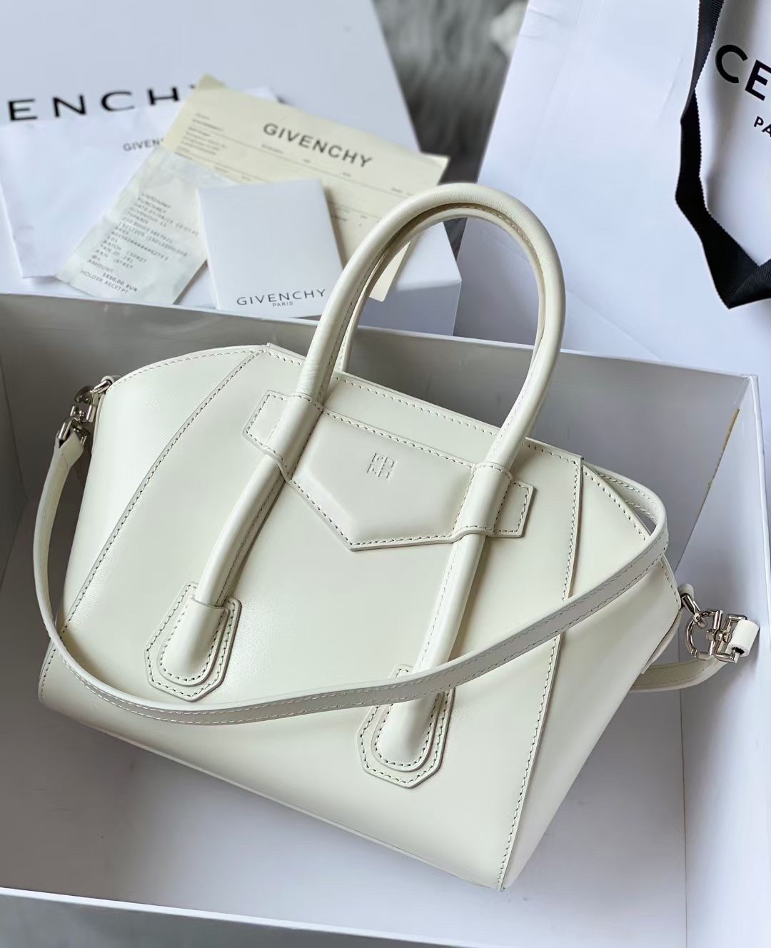 Givenchy Mini Antigona Lock Satchel Bag in Patent Calf