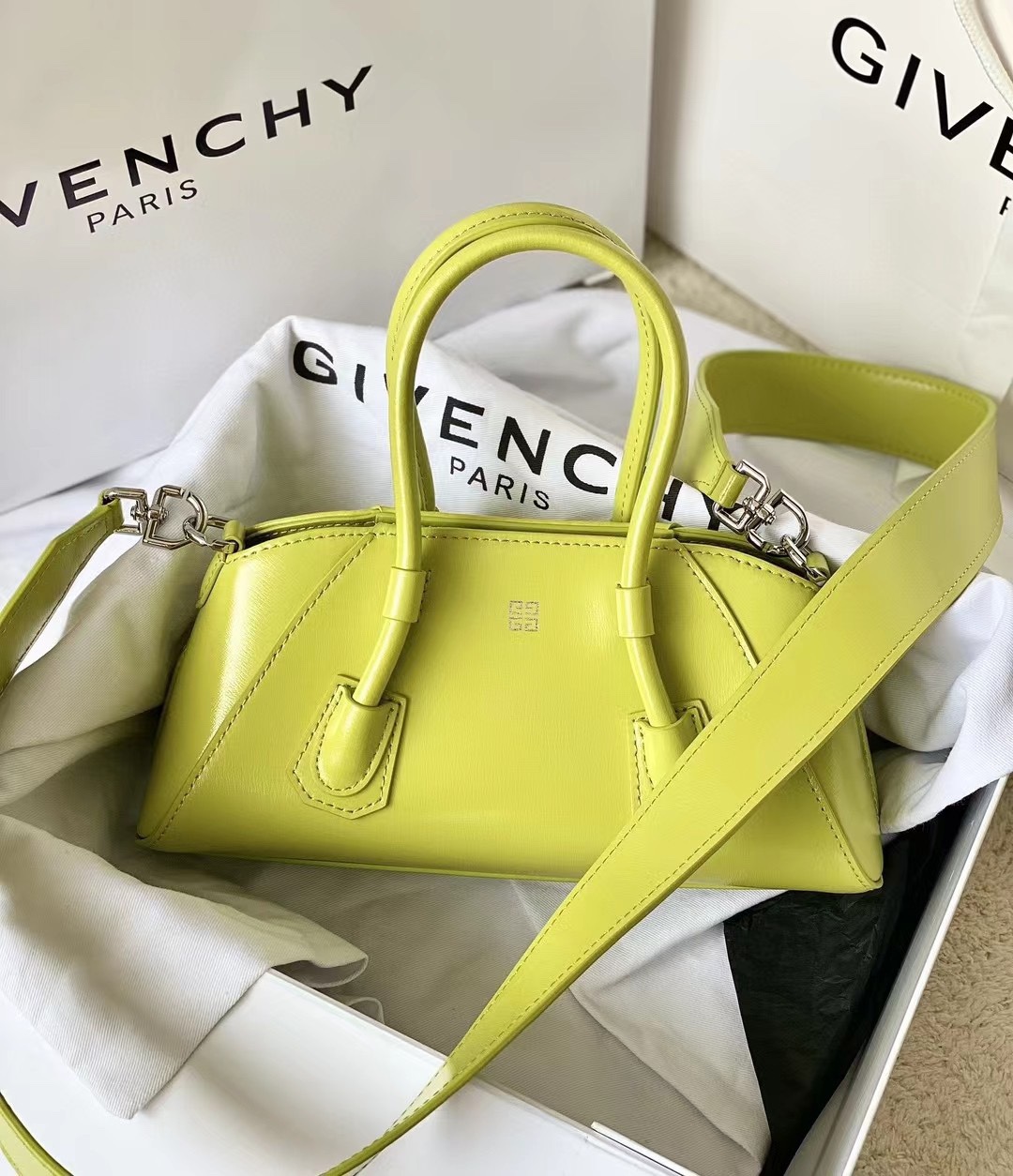 Givenchy Mini Stretch Bag in Citrus Green |