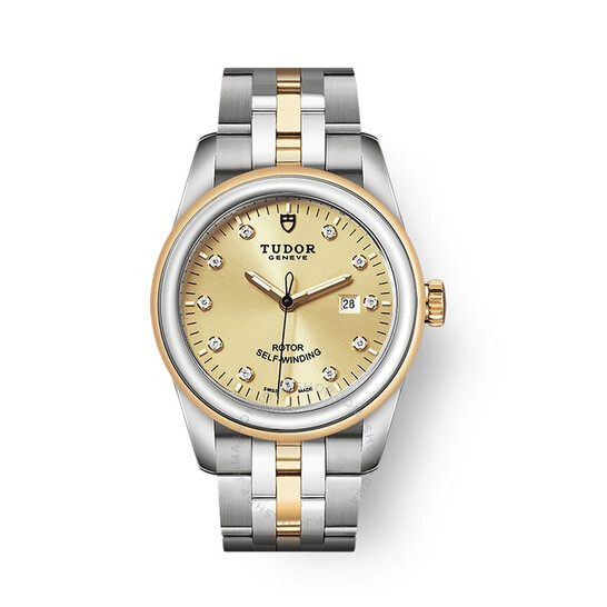 Glamour Automatic Diamond Champagne Dial Ladies Watch