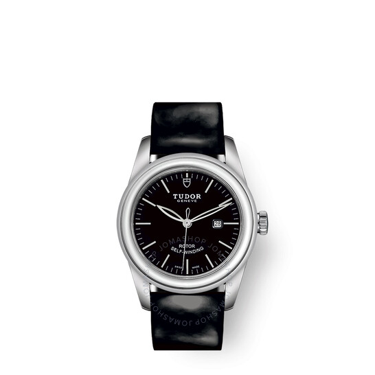 Glamour Date Automatic Black Dial Ladies Watch