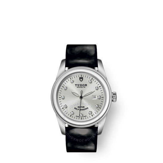 Glamour Date Automatic Diamond Silver Dial Ladies Watch