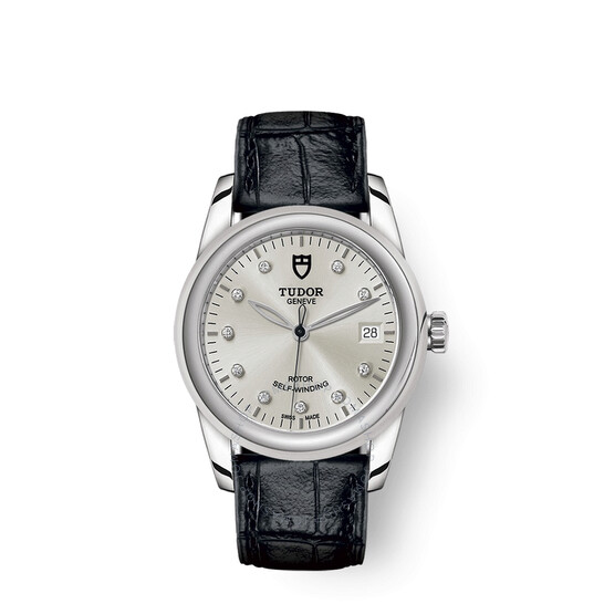 Glamour Date Automatic Diamond Silver Dial Watch