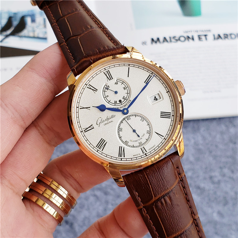 Glashütte Gold Brown Leather - Glashütte Original Gold Case Brown - Image 3