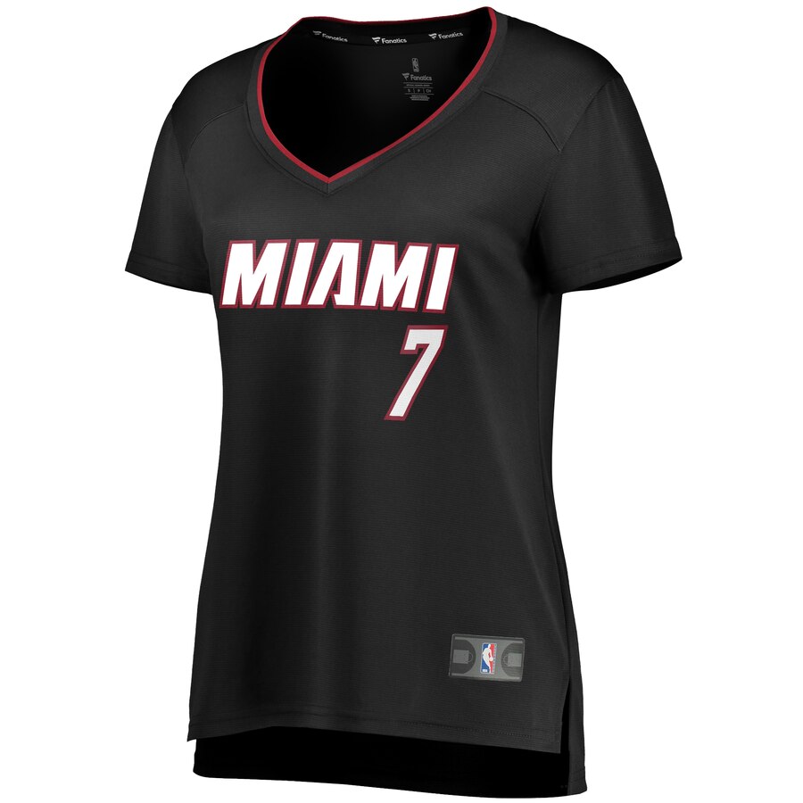 Fanatics Goran Dragic Women's Jersey Black #7 - Outstanding Miami Heat Icon Replica