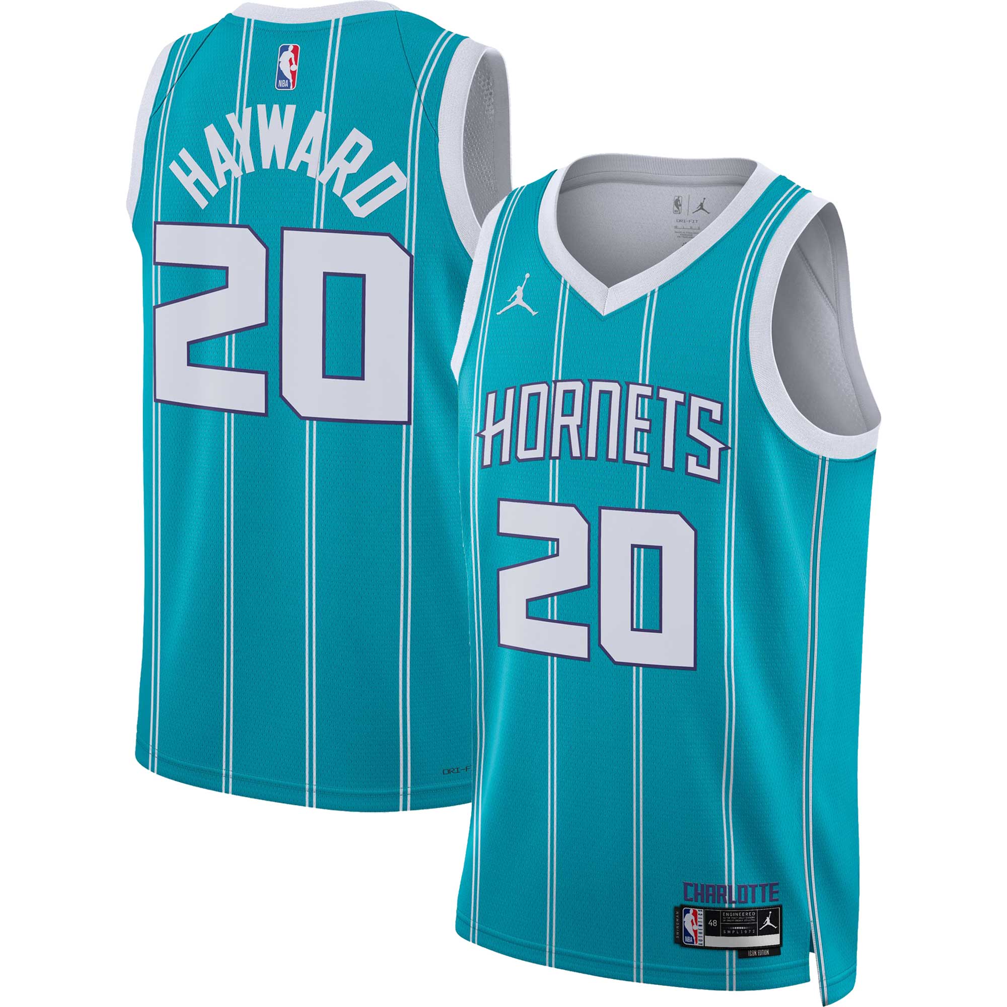 Jordan Hayward Hornets Teal Jersey - Premium #20 Swingman Icon Edition