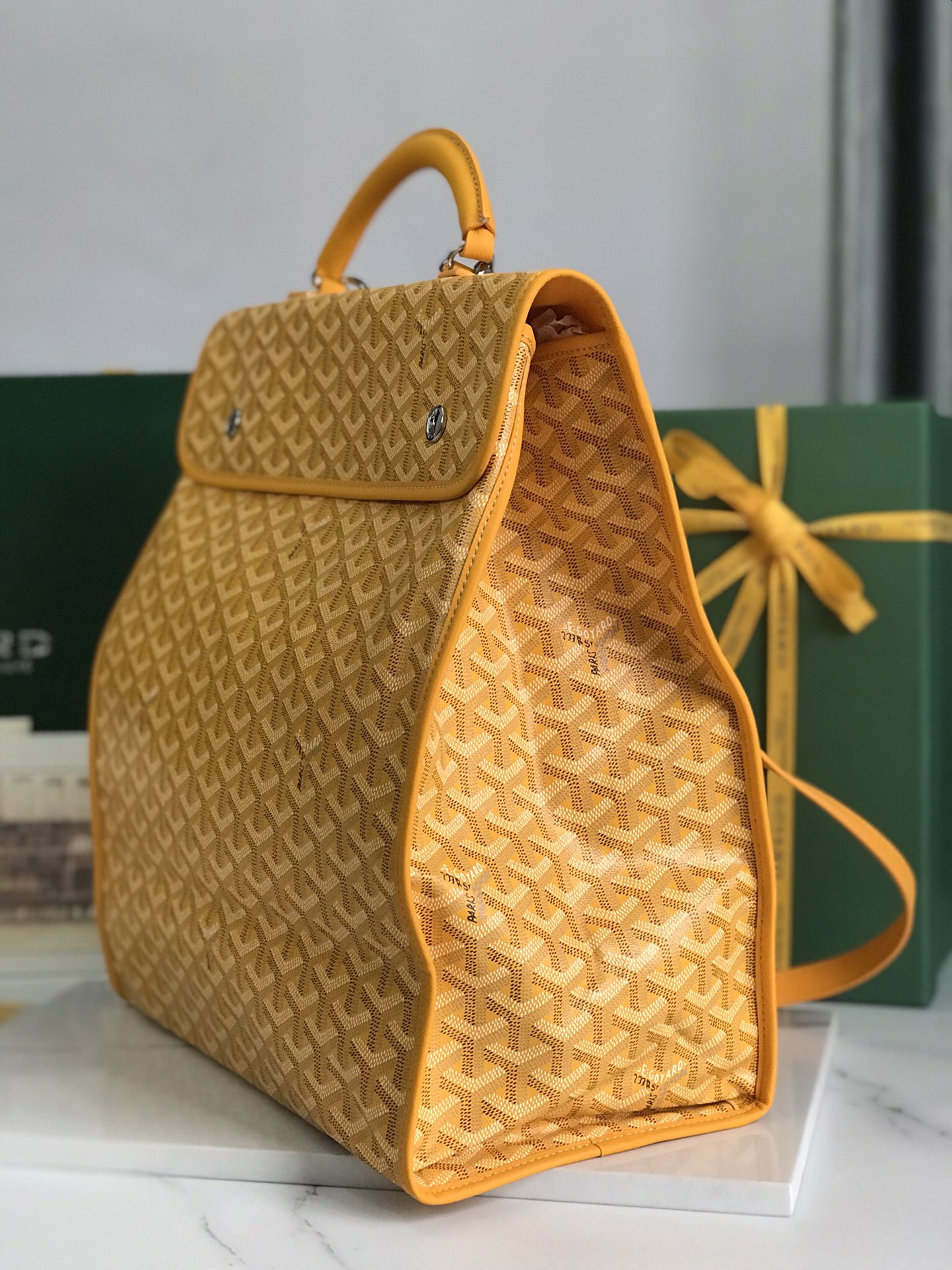 Goyard 2022 Goyardine Saint Leger Backpack - Yellow