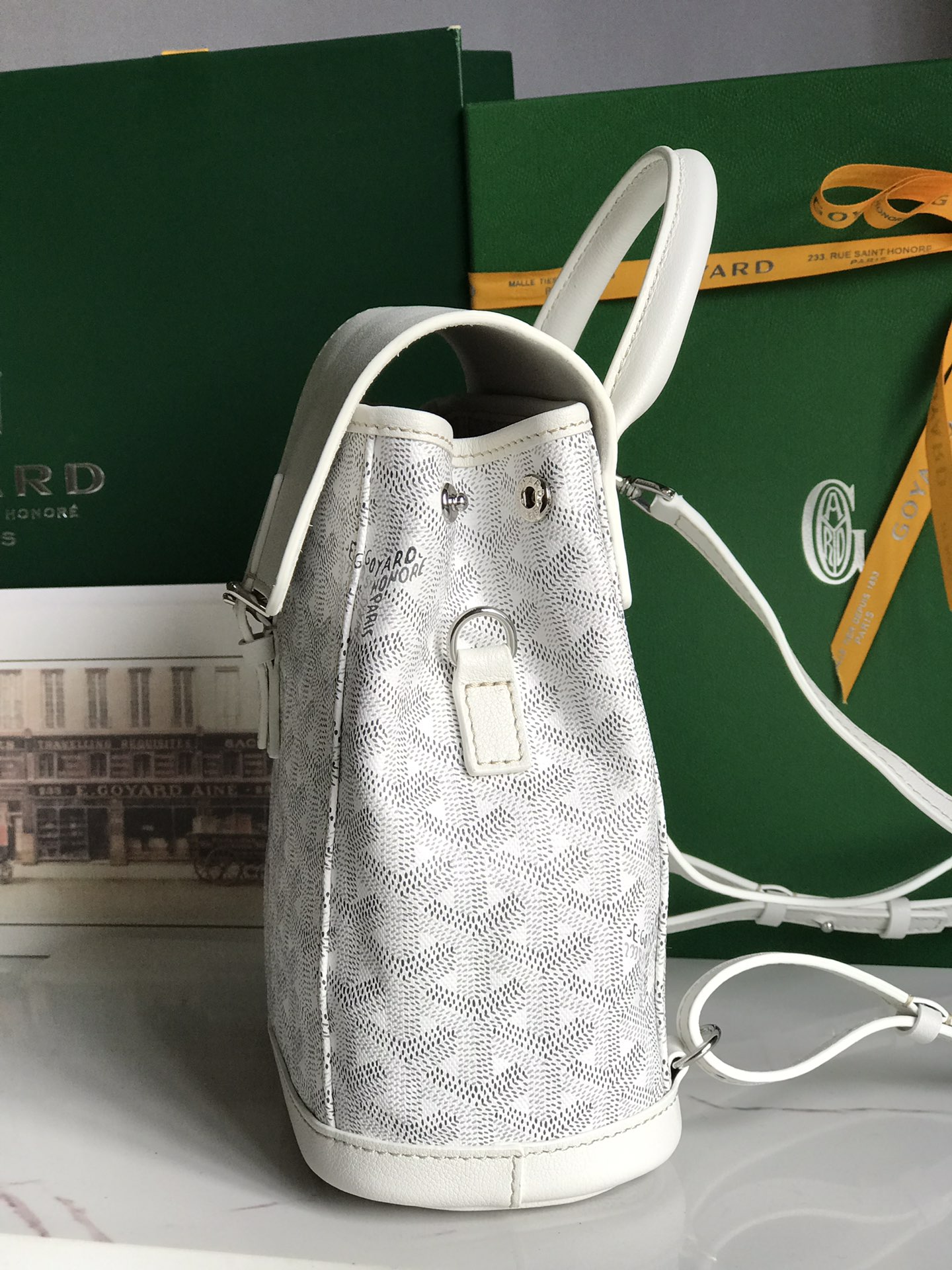 Goyard Alpin Backpack Coated Canvas Mini White 3128261