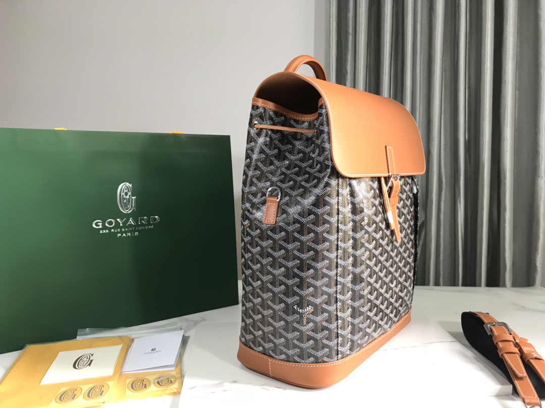 Goyard Alpin Backpack Medium Brown Goyard and Leather
