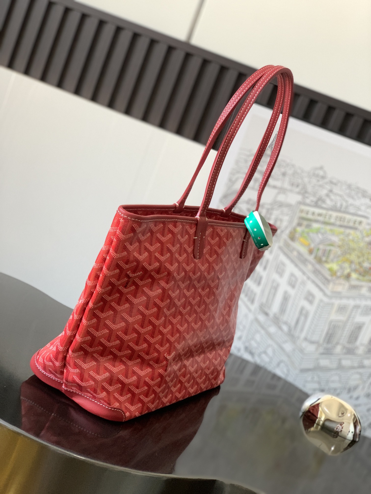 Goyard Artois Tote Coated Canvas PM Red 2311341