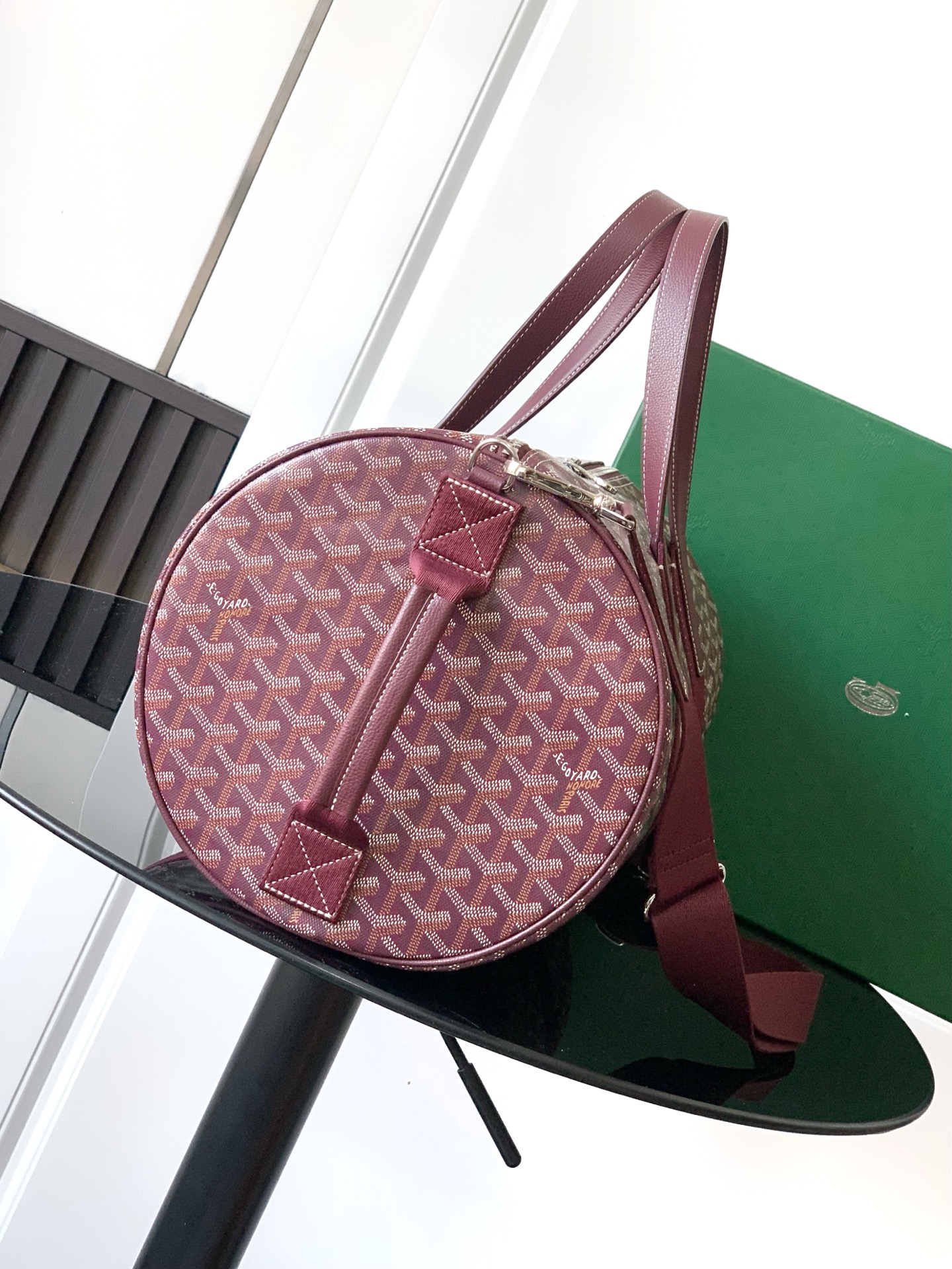 Goyard Barrel 40 Sports Bag Burgundy