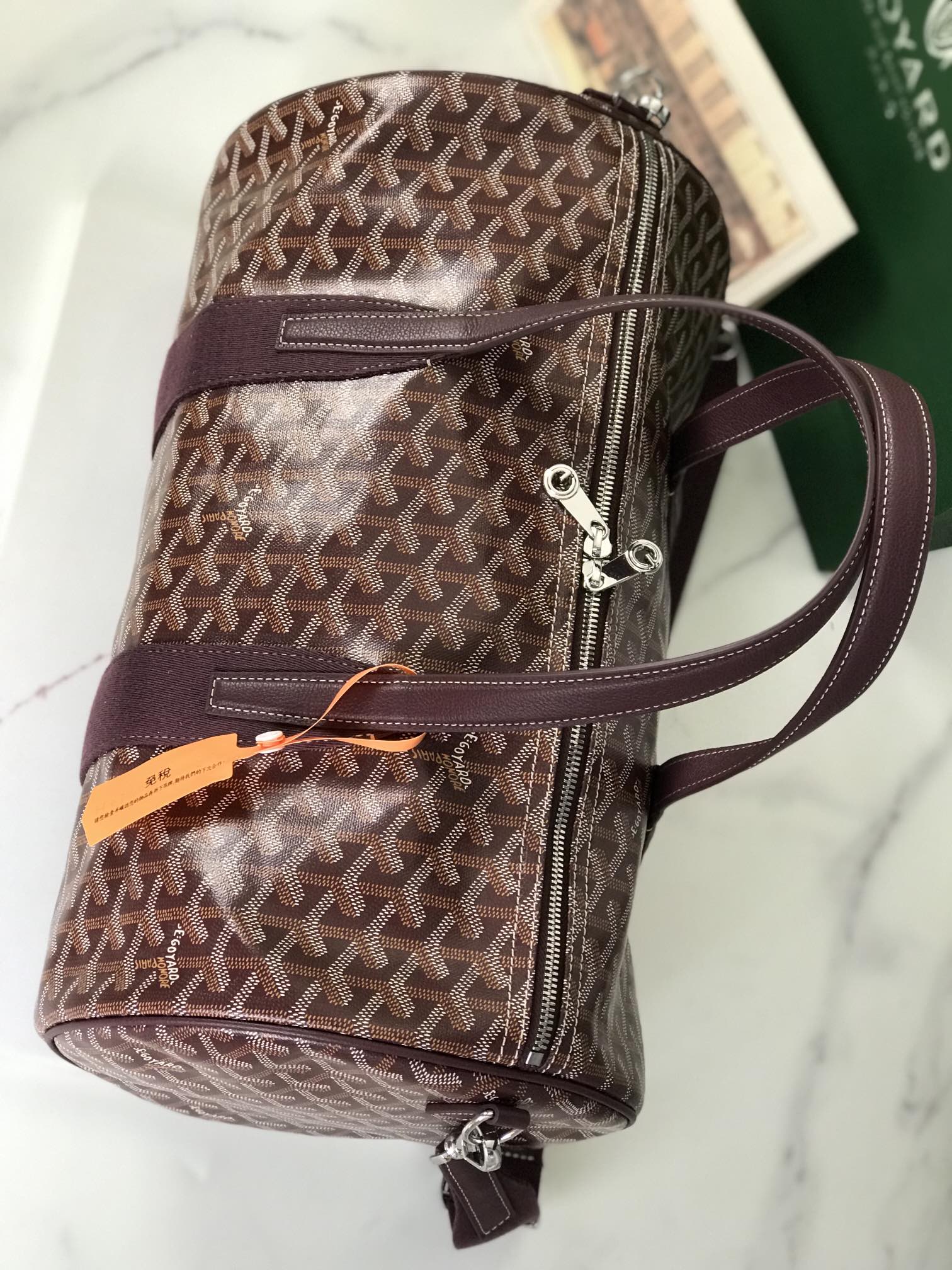 Goyard Barrel 40 Sports Bag Burgundy
