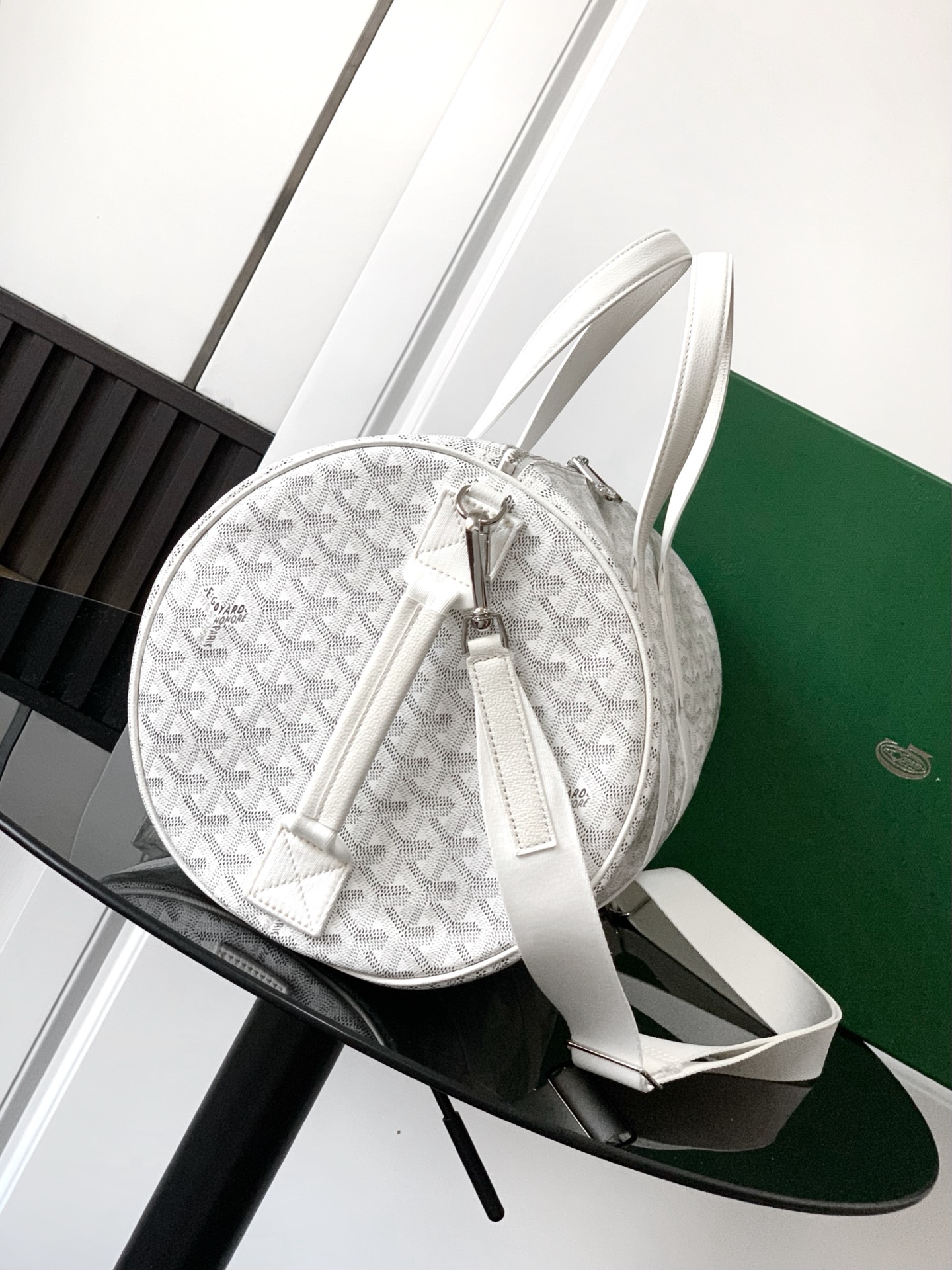 Goyard Barrel 40 Sports Bag White