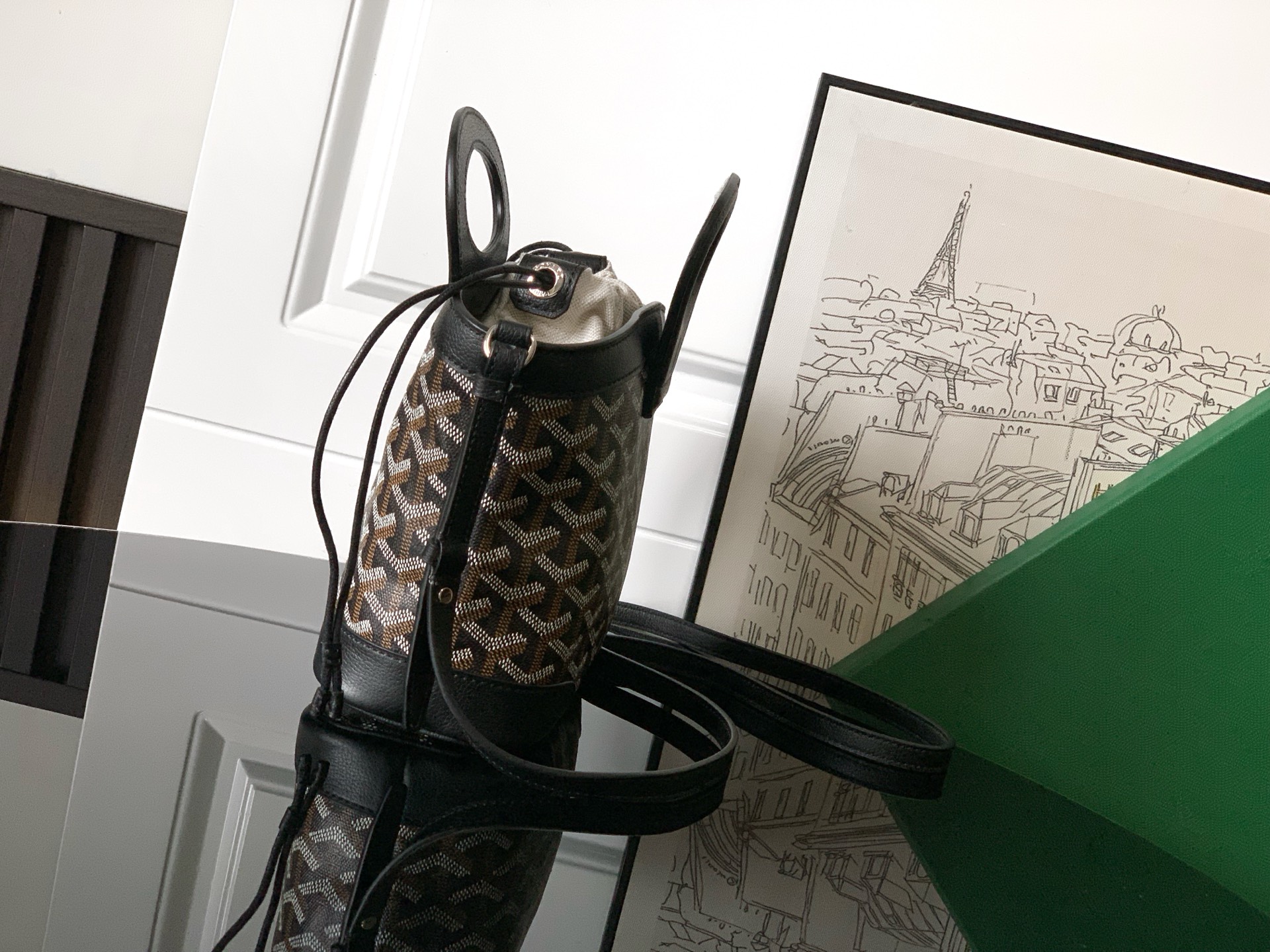 Goyard Beluga Mini Bag black brown Hand-Painted Heart