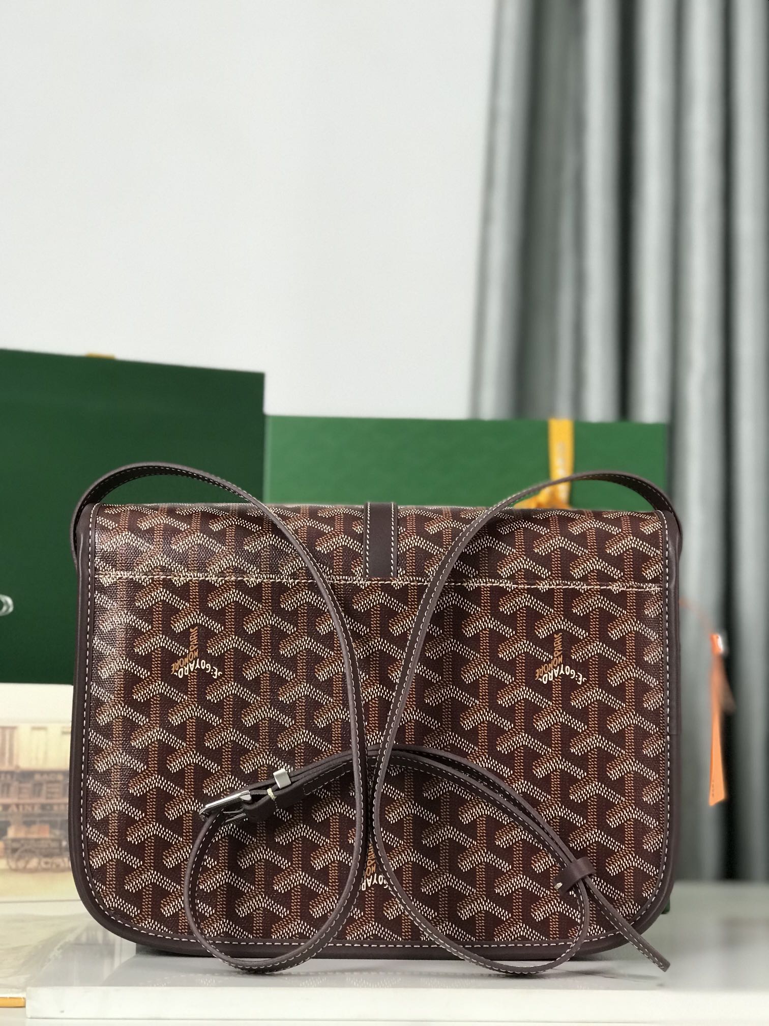 Goyard Belvedere II Messenger Bag Coated Canvas MM brown