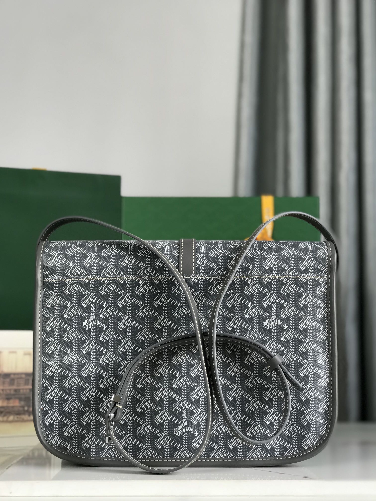 Goyard Belvedere II Messenger Bag Coated Canvas MM gray