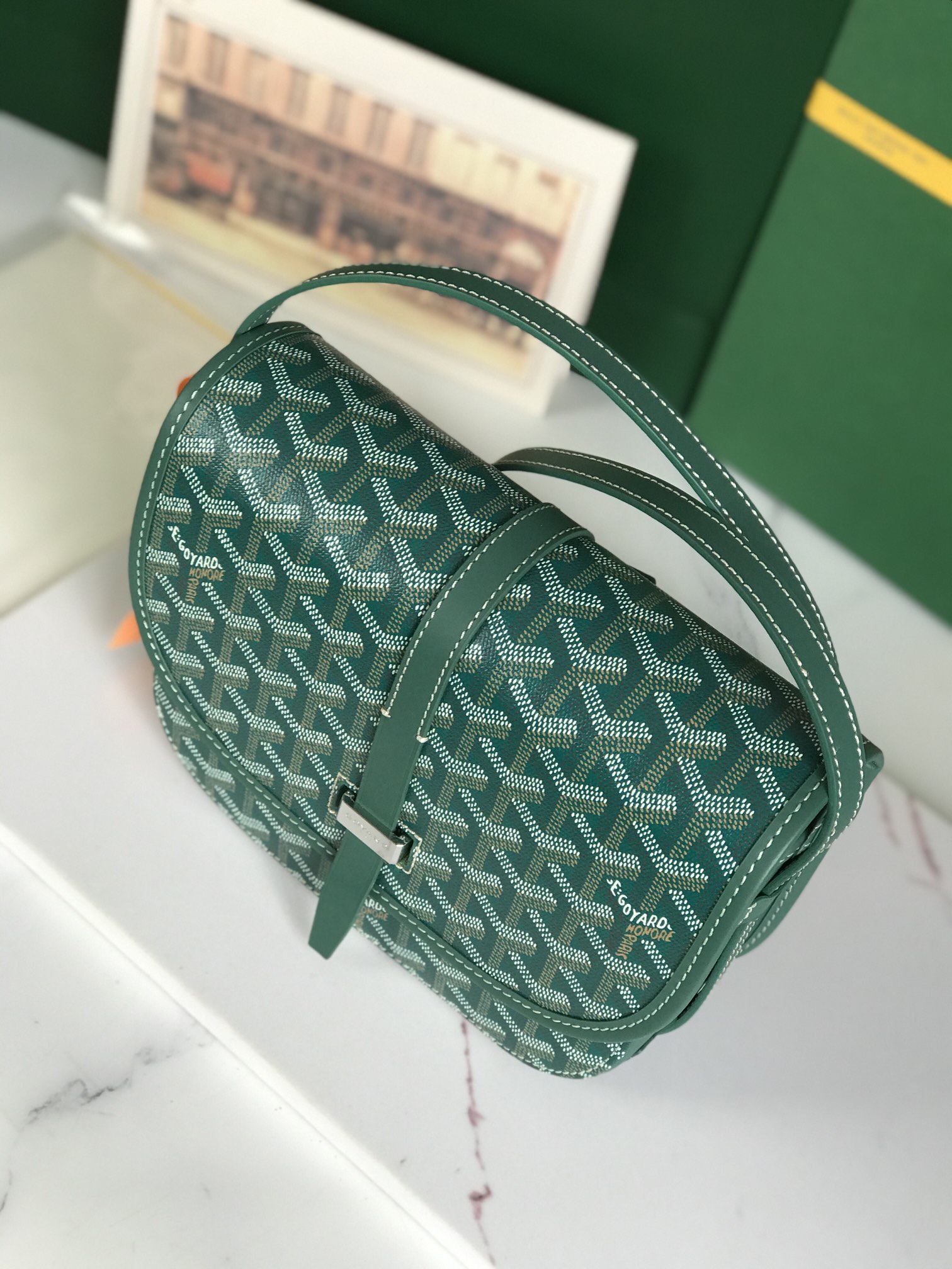Goyard Belvedere II Messenger Bag Coated Canvas MM green