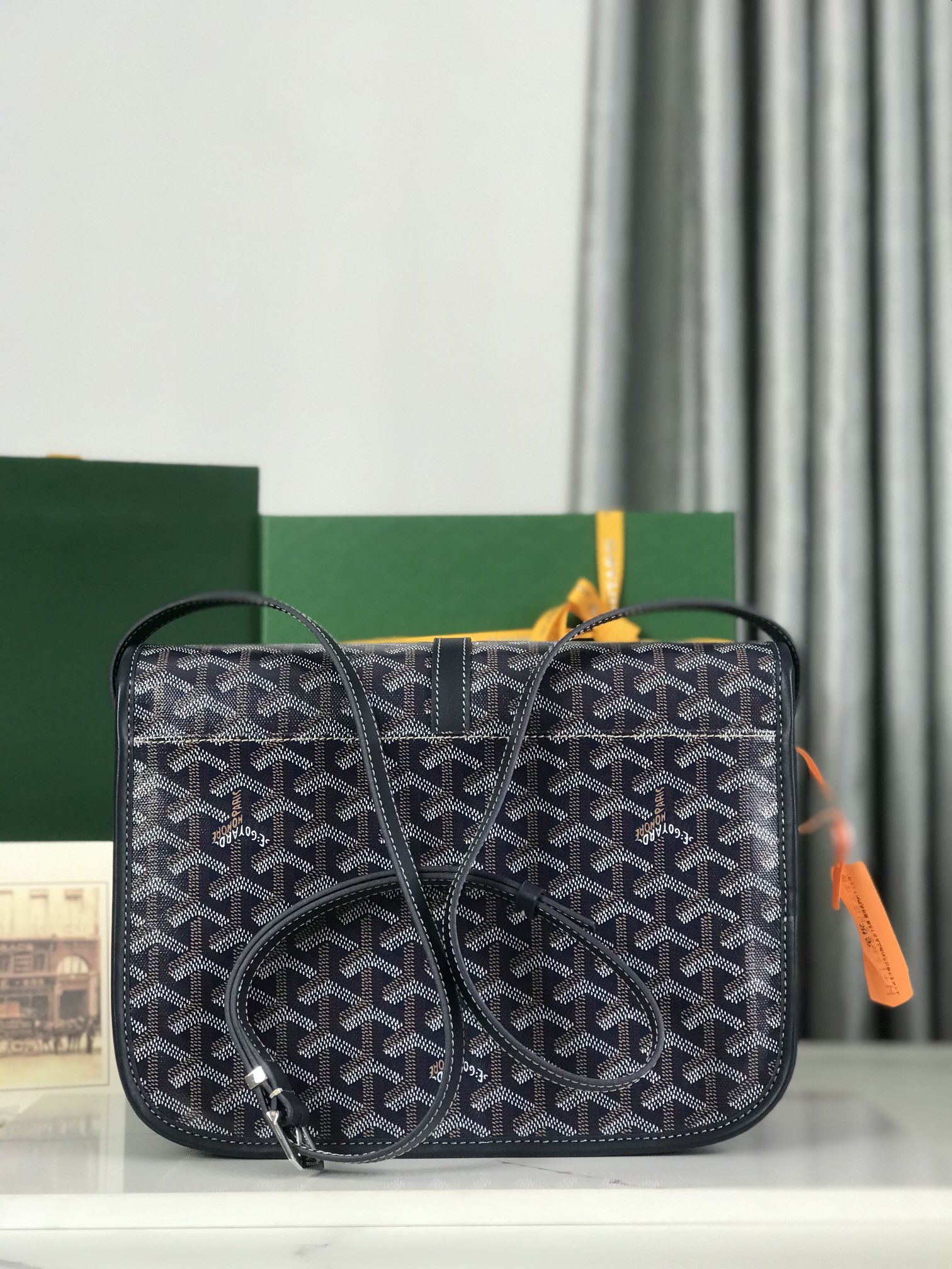 Goyard Belvedere MM Shoulder Bag Multiple colors Navy blue Leather Plastic ref.2158426