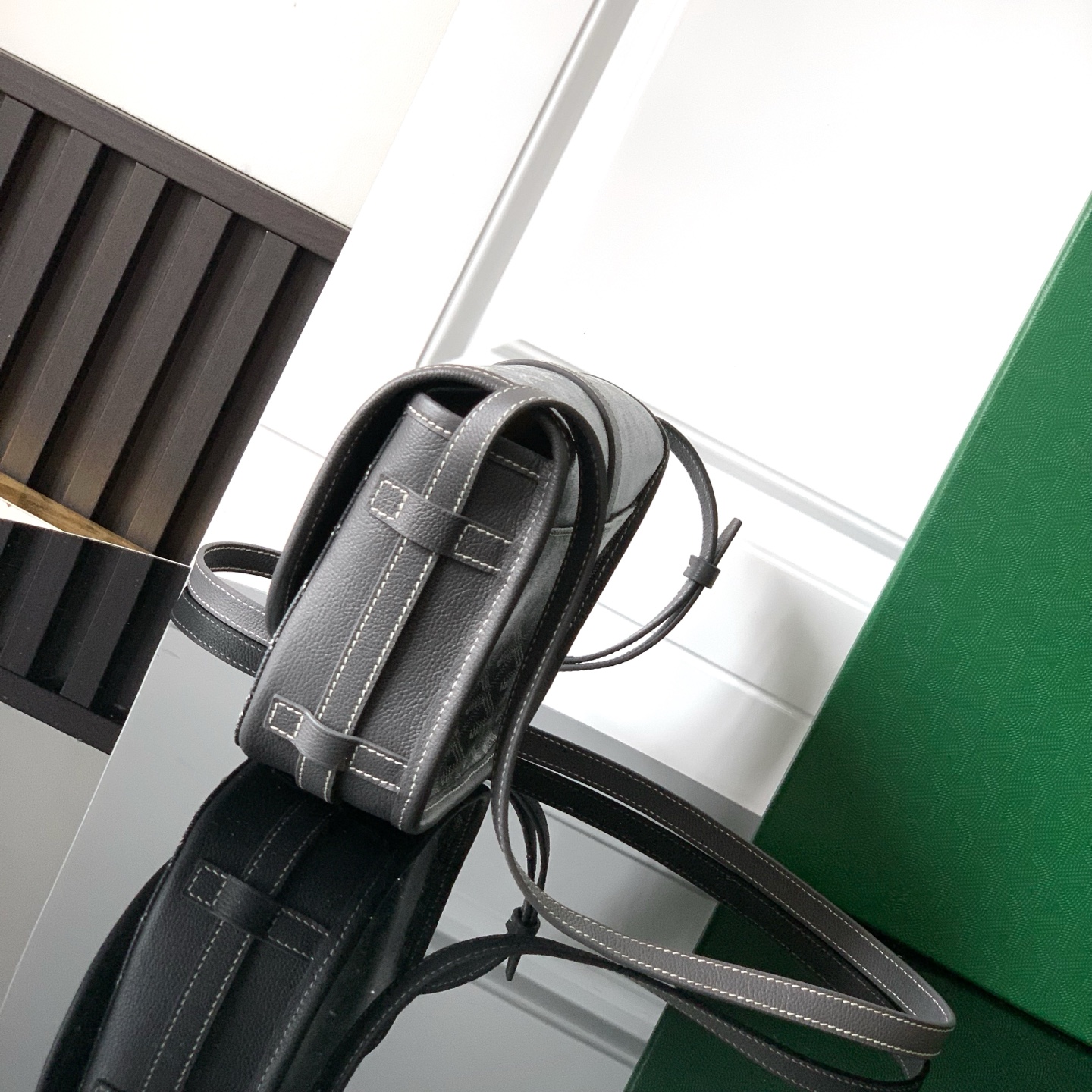 Goyard Belvedere PM Shoulder Bag in Gray grayLeather