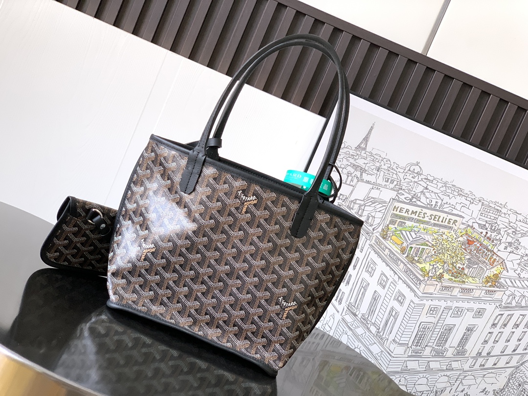 Goyard Black Anjou Mini Bag Black brown Women's Handbag