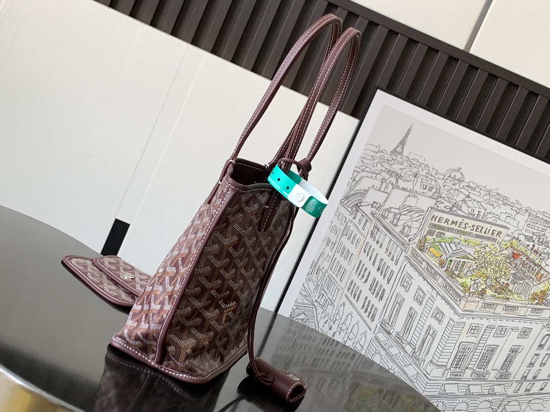 Goyard Black Anjou Mini Bag brown red Women's Handbag