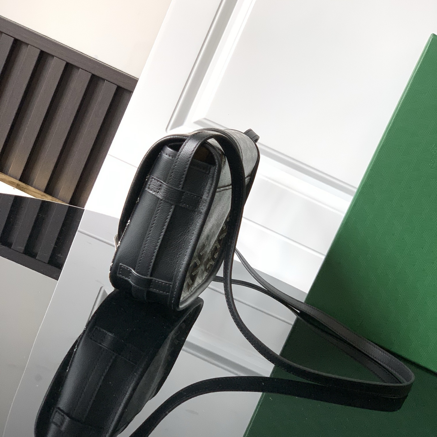 Goyard Black Coated Canvas and Leather Crossbody Bag