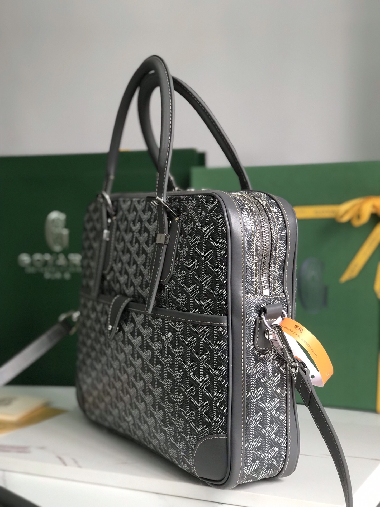 Goyard Black Goyardine Canvas Ambassade Gm