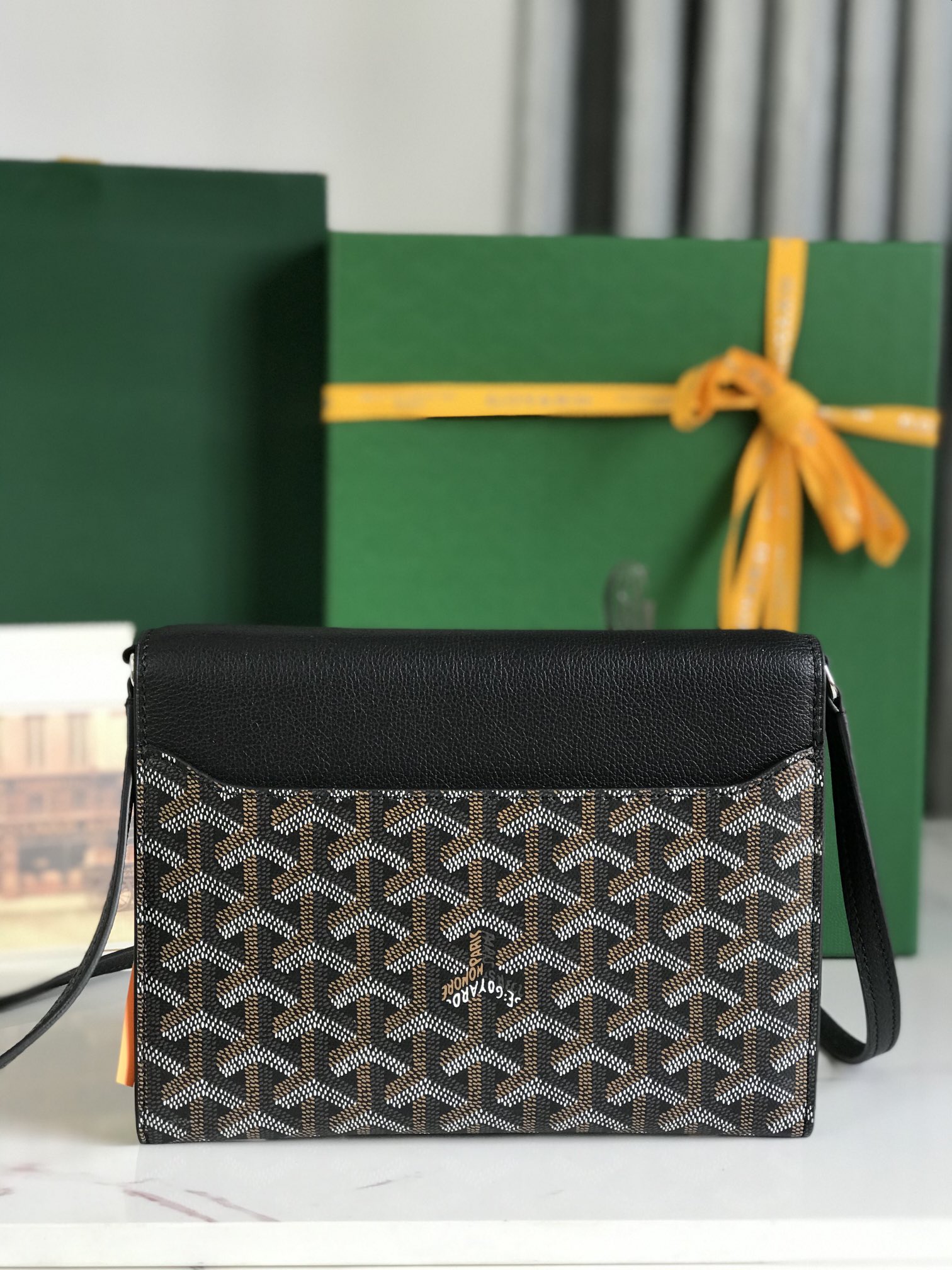 Goyard Black Goyardine Canvas Chypre Wallet Pouch Cloth ref.1984000