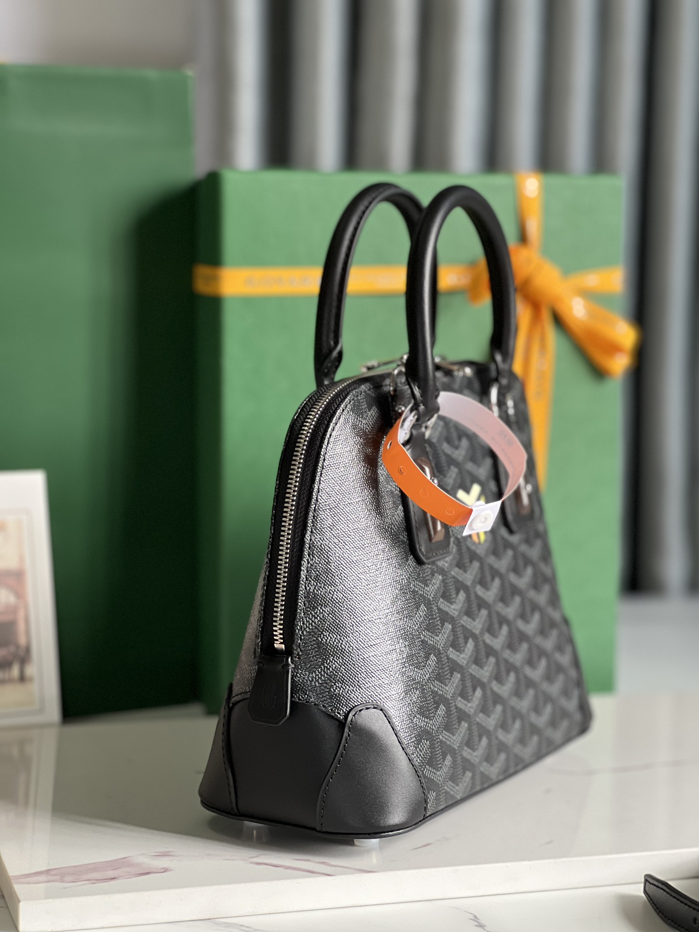 Goyard Black Goyardine Coated Canvas and Leather Vendome Satchel Goyard