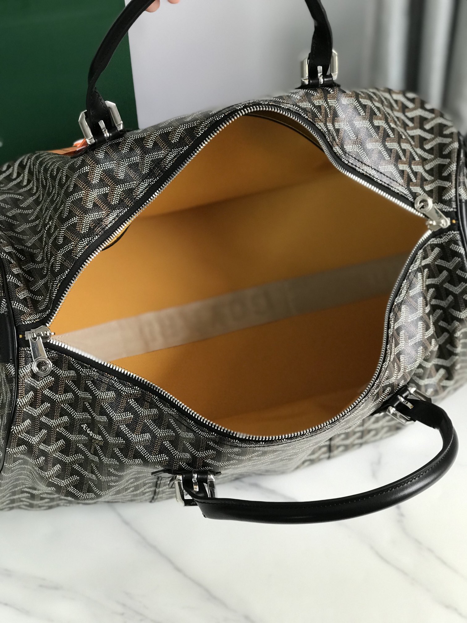 Goyard black Goyardine Coated Canvas Croisjour 55 Boston Bag