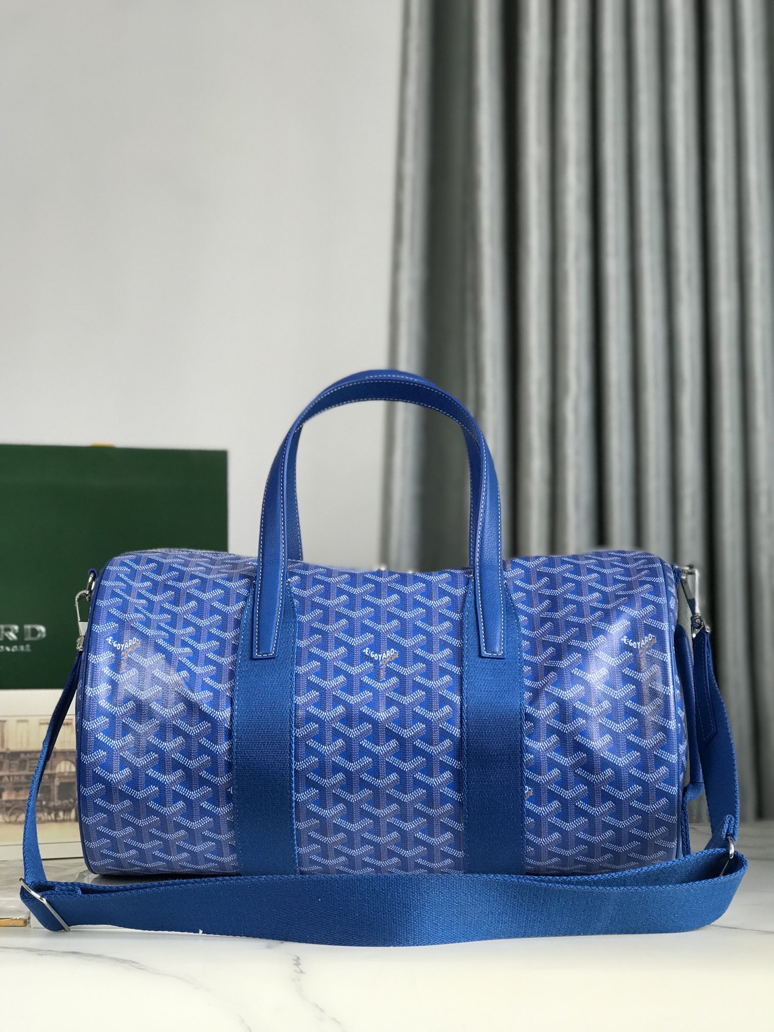 Goyard Blue Barrel 40 Sports Bag Online at Groupie