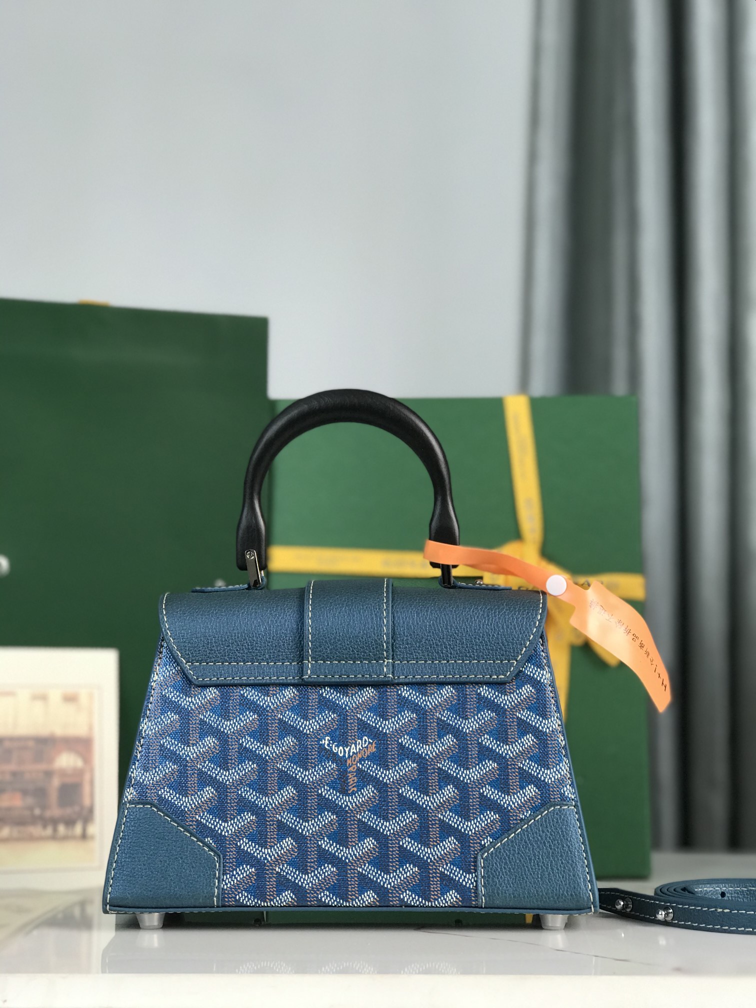 Goyard blue Goyardine Canvas And Chevroches ...