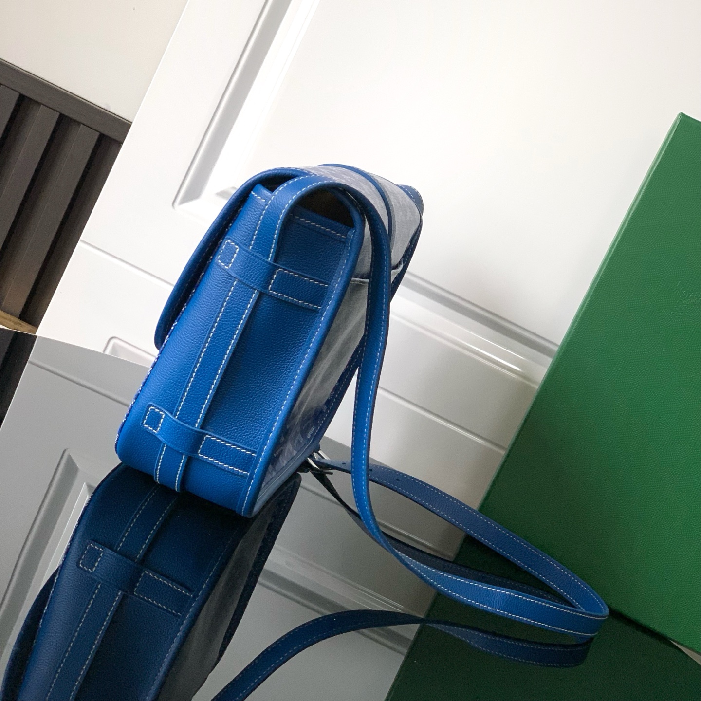 Goyard blue Goyardine Coated Canvas and Leather