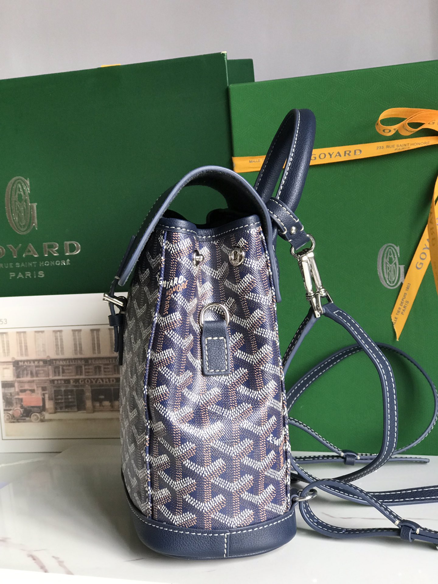 Goyard Blue Goyardine Sac Alpin Mini Backpack Bag