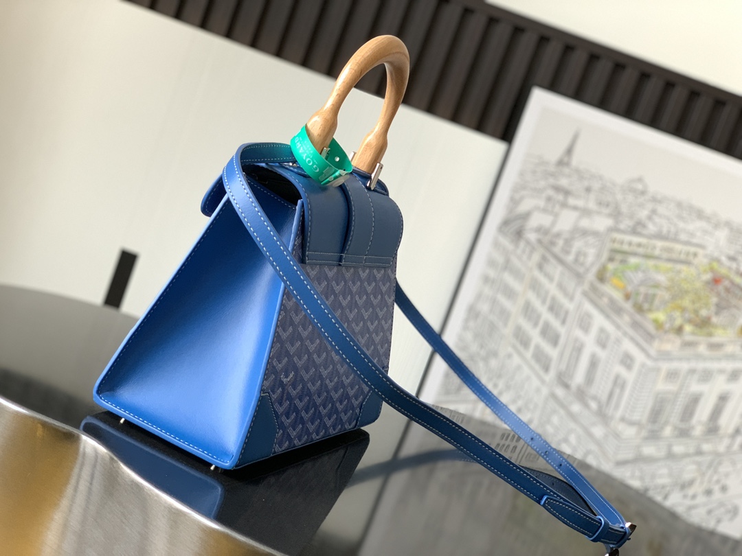 Goyard Blue Goyardine Saigon PM Cloth Cloth ref.1979482