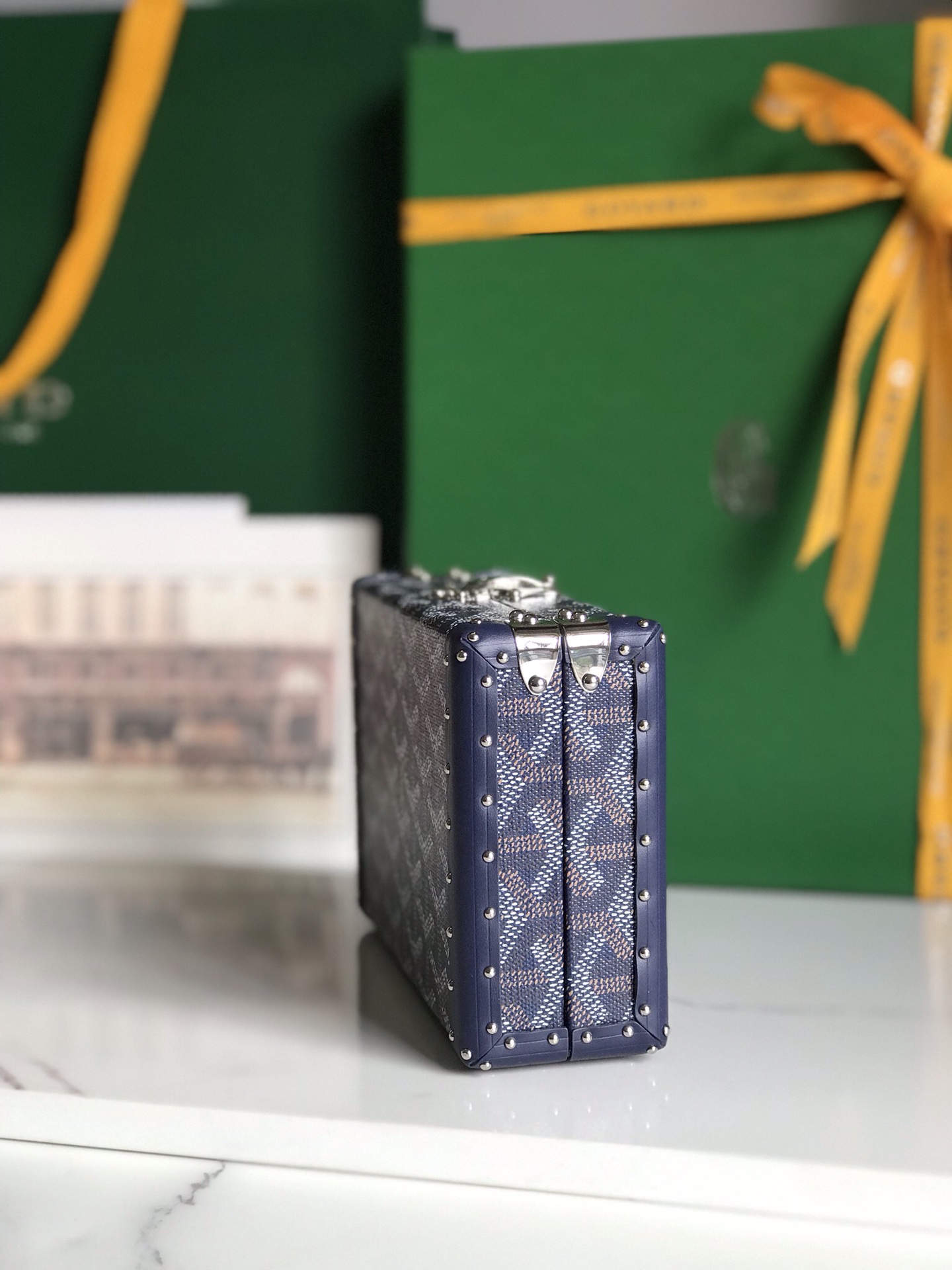 Goyard Blue navy Minaudiere Trunk Bag Goyard |