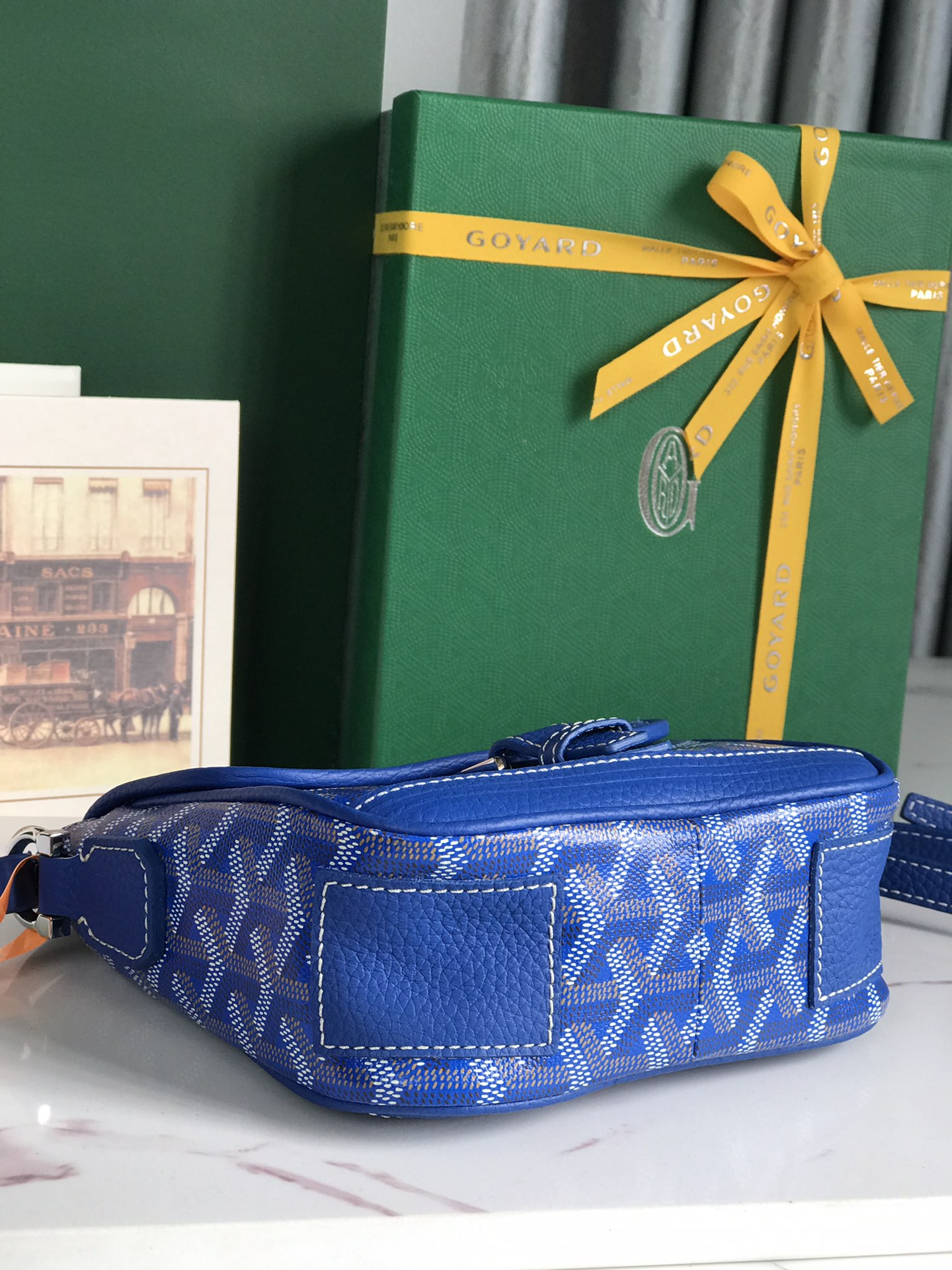Goyard BlueCoated Canvas Mini Cross-Body Bag
