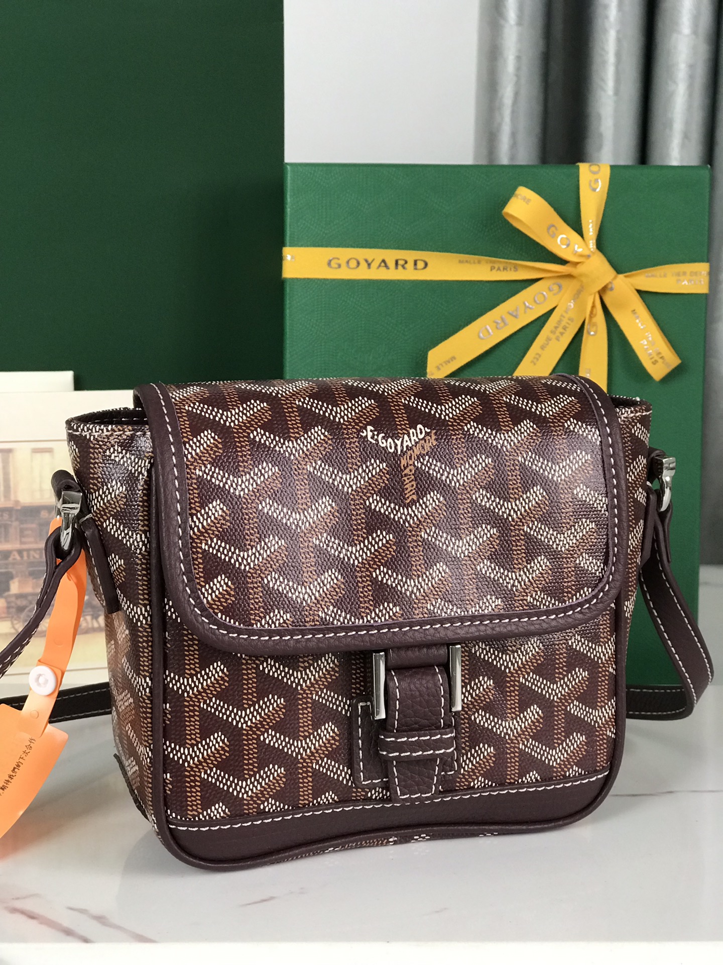 Goyard Brown Coated Canvas Mini Cross-Body Bag
