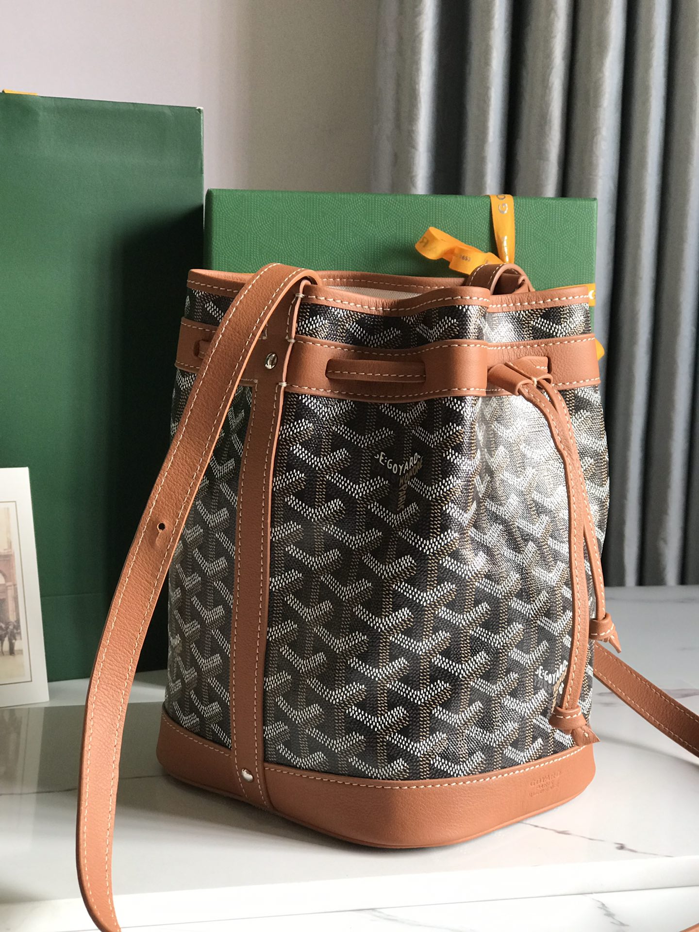 Goyard brown Goyardine Coated Canvas and Leather ...