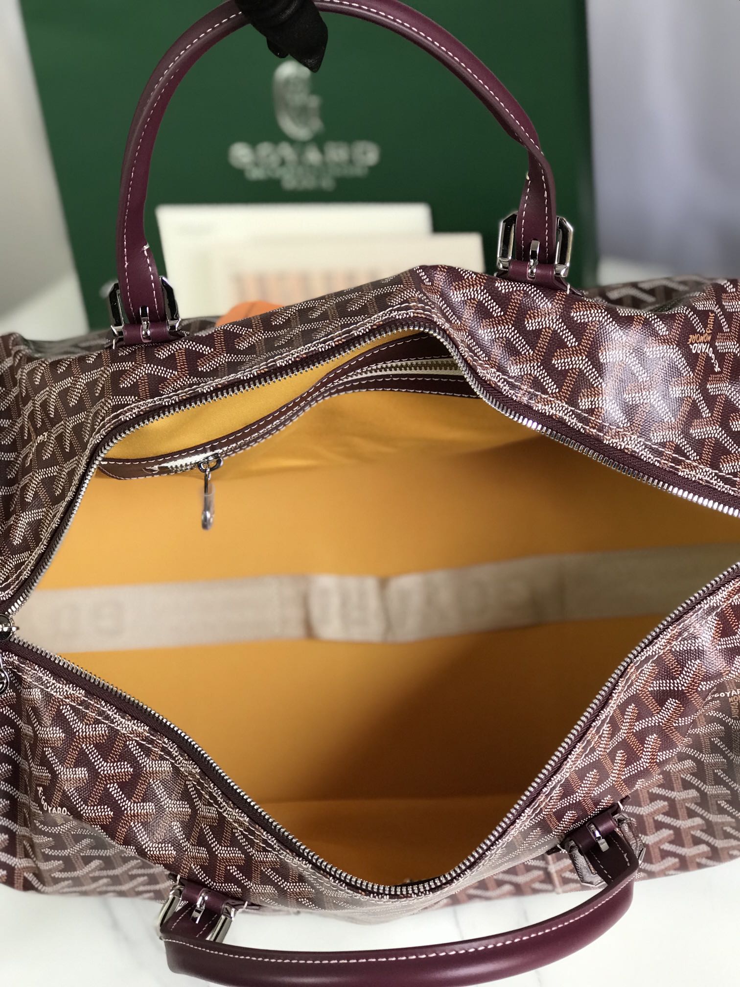 Goyard brown Goyardine Coated Canvas Croisjour 55 Boston Bag